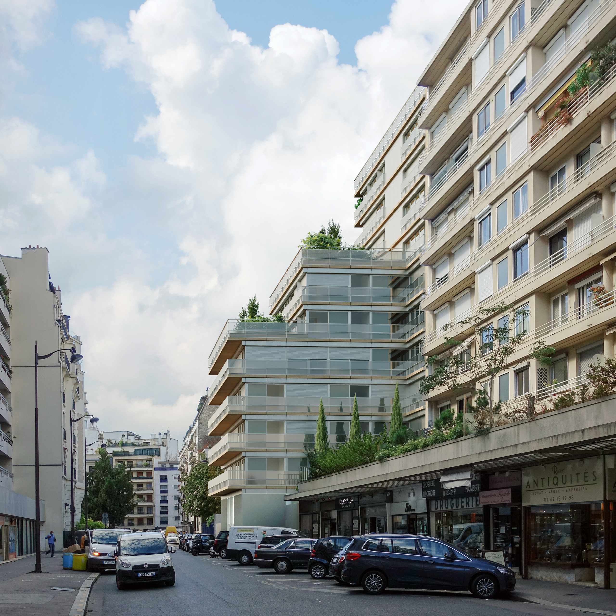 Construction de 58 logements locatif sociaux, crèche et parking pour la RIVP, Paris XVIe (75)