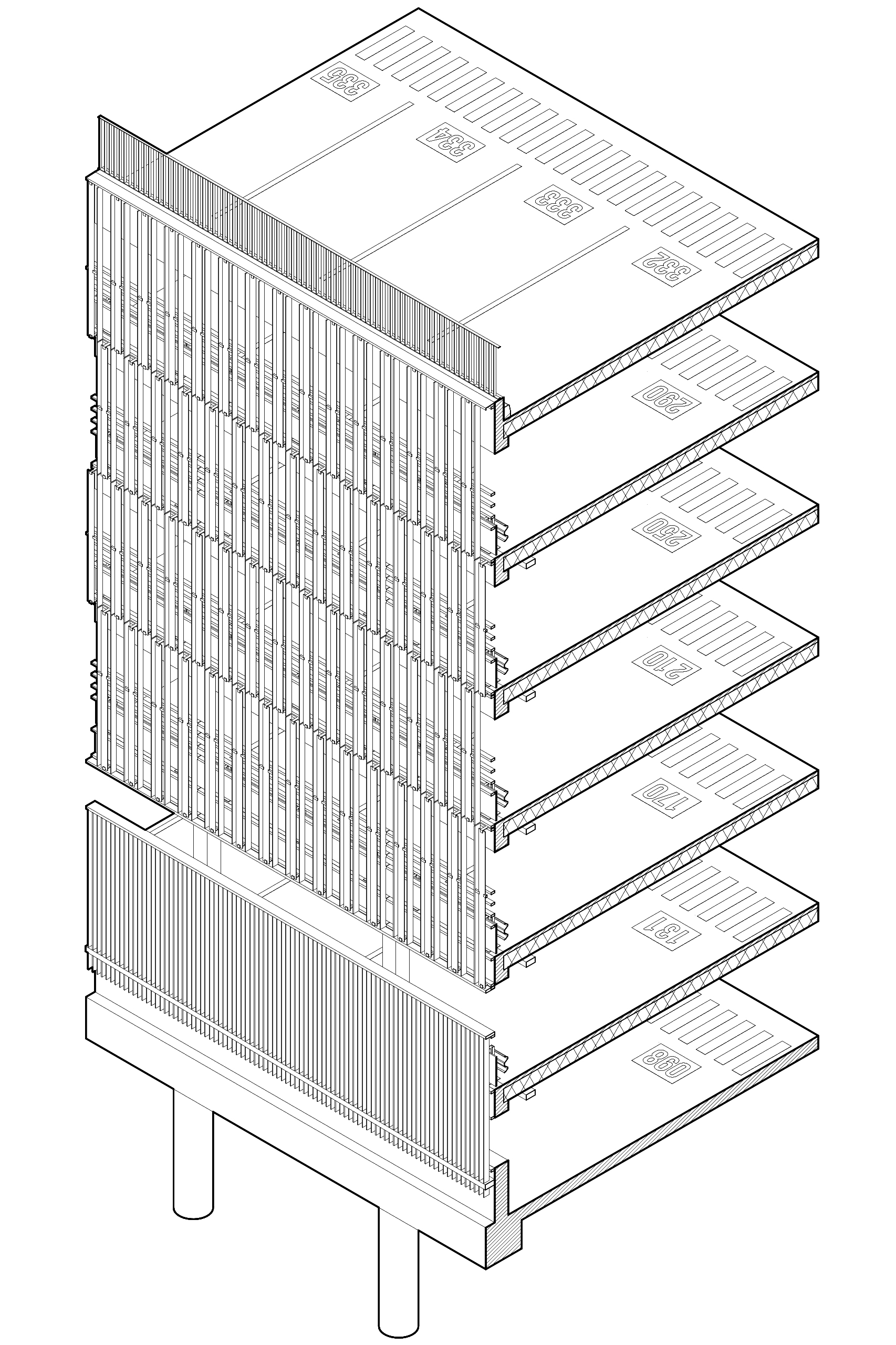 Construction d’un parking silo de 340 places, éco-quartier Danube de Strasbourg (67) COSA assure également la coordination urbaine de l’îlot et la construction d’un immeuble de logement et activités